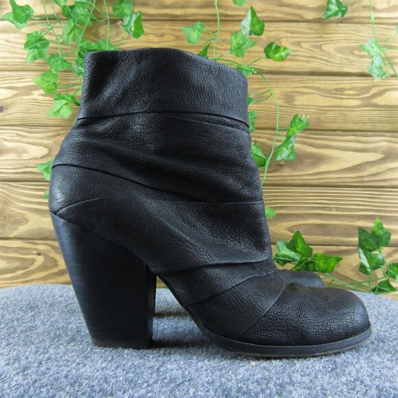 Vince Camuto Belta Women Ankle Boots Black Leather‎ Zip Size 8 Medium - Picture 4 of 9